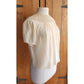 Vintage 40s Cream Silk Blouse Crochet Lace Neckline