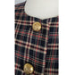 Vintage 80s Jaeger Blazer Navy Blue Brown Plaid Wool Blend