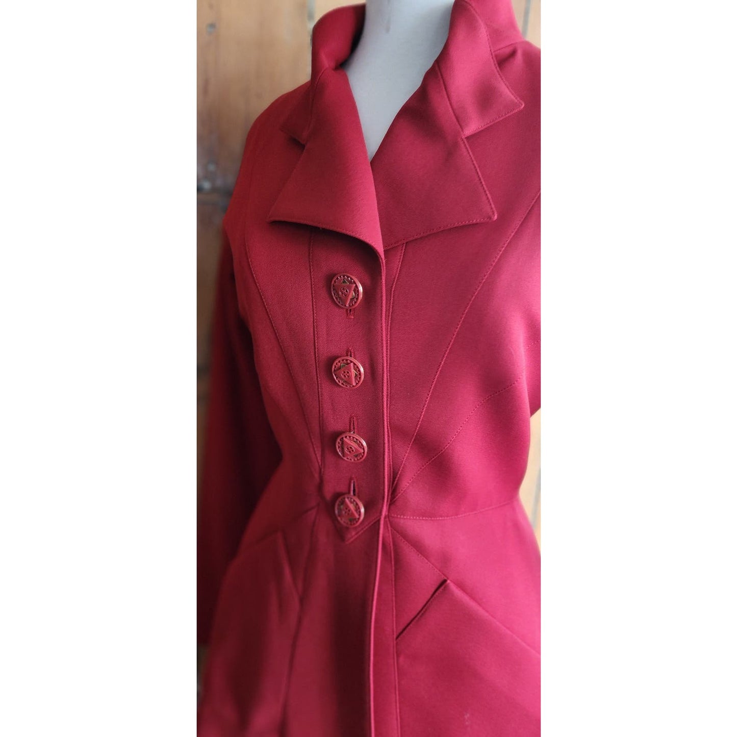 Vintage 90s Karl Lagerfeld Blazer Red Wool Jacket