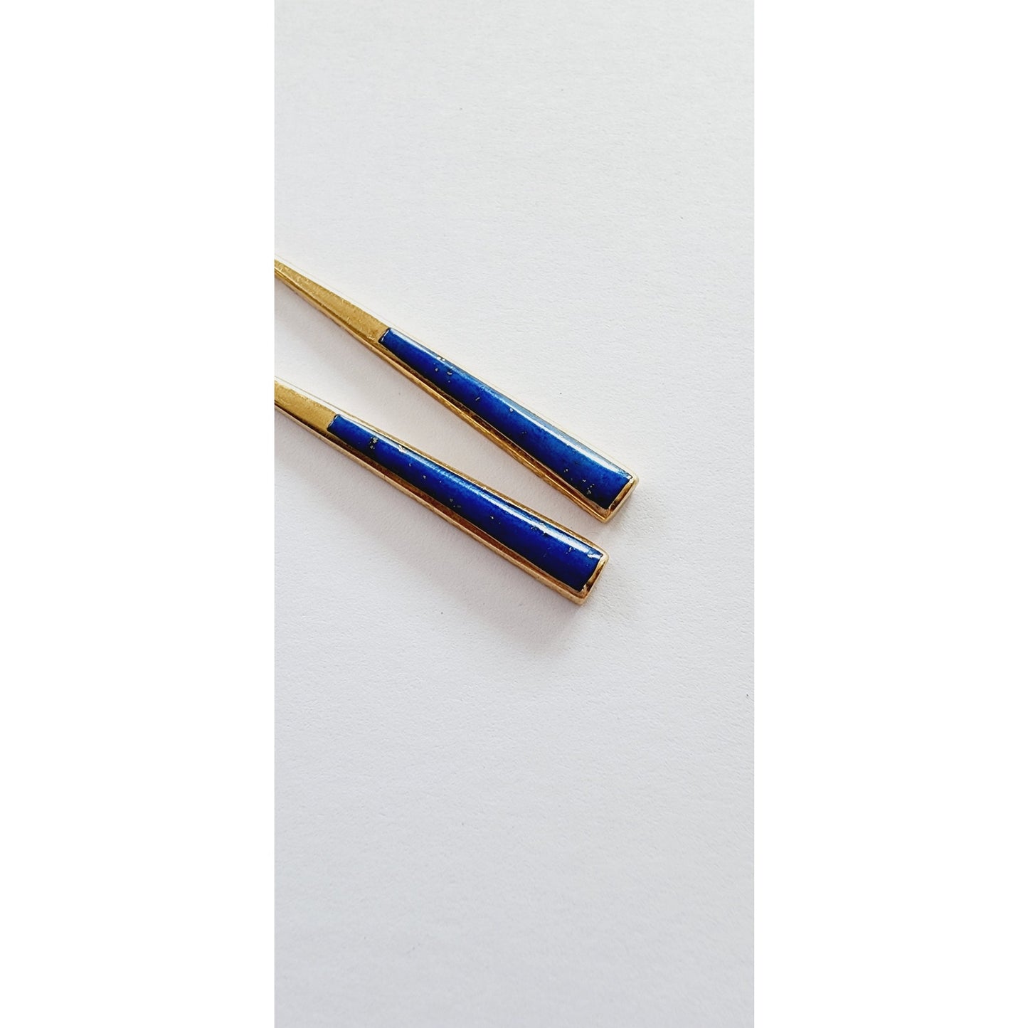 Vintage KBN 14K Gold Dangle Earrings w/Lapis Lazuli