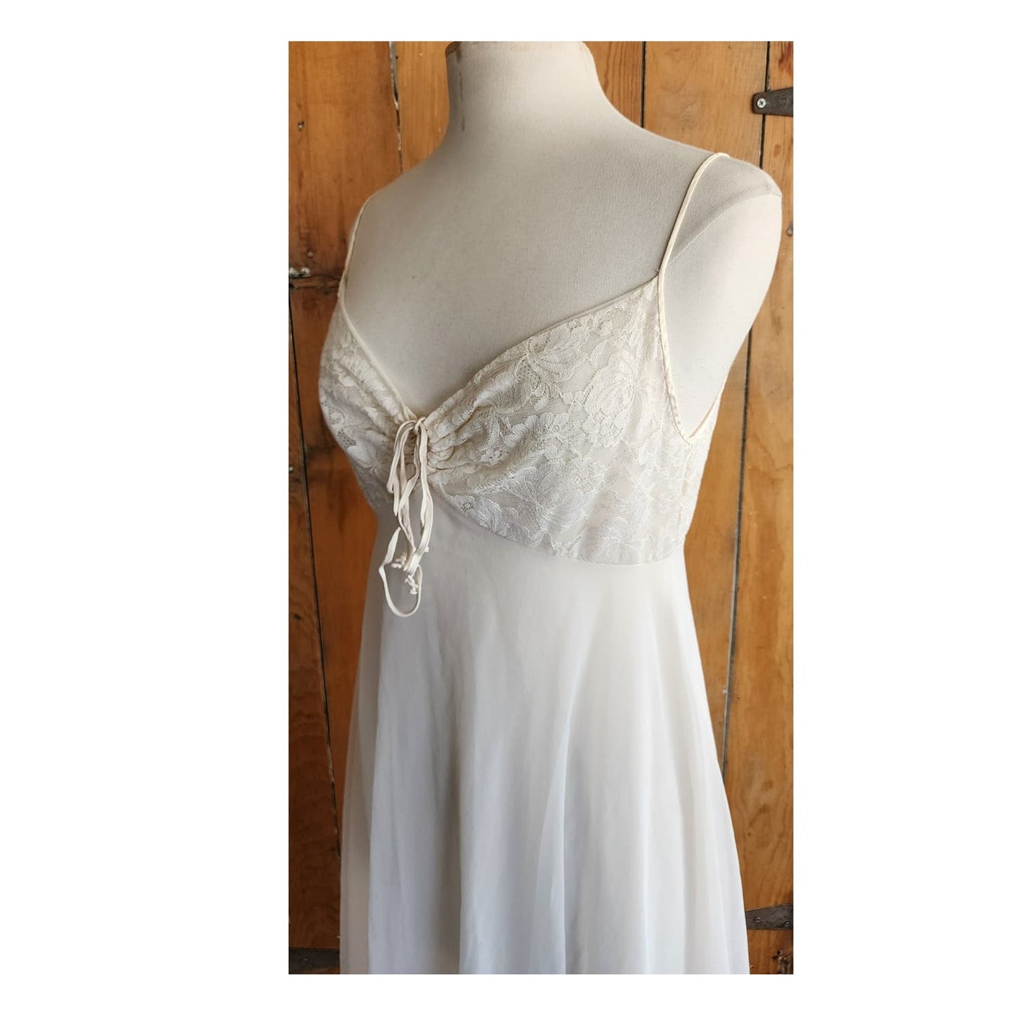 Vintage 50s Peignoir White Nylon Robe + Slip Dress Vanity Fair