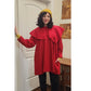 Vintage 90s Red Wool Swing Jacket Hip Length Coat Victoria March Chicago Designer
