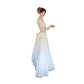 Vintage 1950s Wedding Dress Cream Lace Long Sleeves Long Train Bow Back / Small