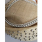 Vintage Jack McConnell Hat Asymmetrical Cream Straw Pearls Studs