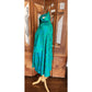 Vintage 60s Swing Coat Short Cape Style Jacket Blue Floral Brocade
