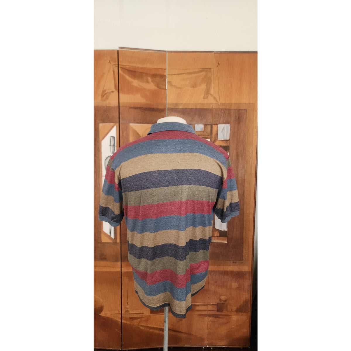 Vintage 1990s Missoni Sport Mens Shirt Rainbow Stripes Cotton Knit Polo XL