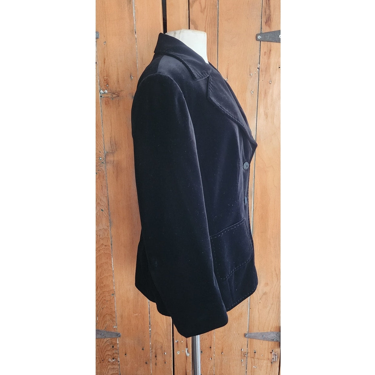 Vintage Escada Blazer Black Velvet Jacket / 44