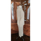 Vintage 1990s Zoran Set Cashmere Silk Knit Cardigan Maxi Skirt Shell Cream 3 Pc