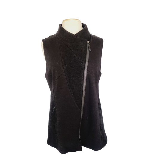 Eileen Fisher Zip Up Vest Merino Wool Blend M