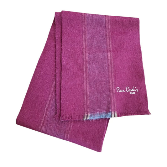Vintage Mens Scarf Pierre Cardin Burgundy Red