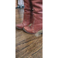 Vintage 70s Knee Boots Brown Leather High Heels Circle S Size 7