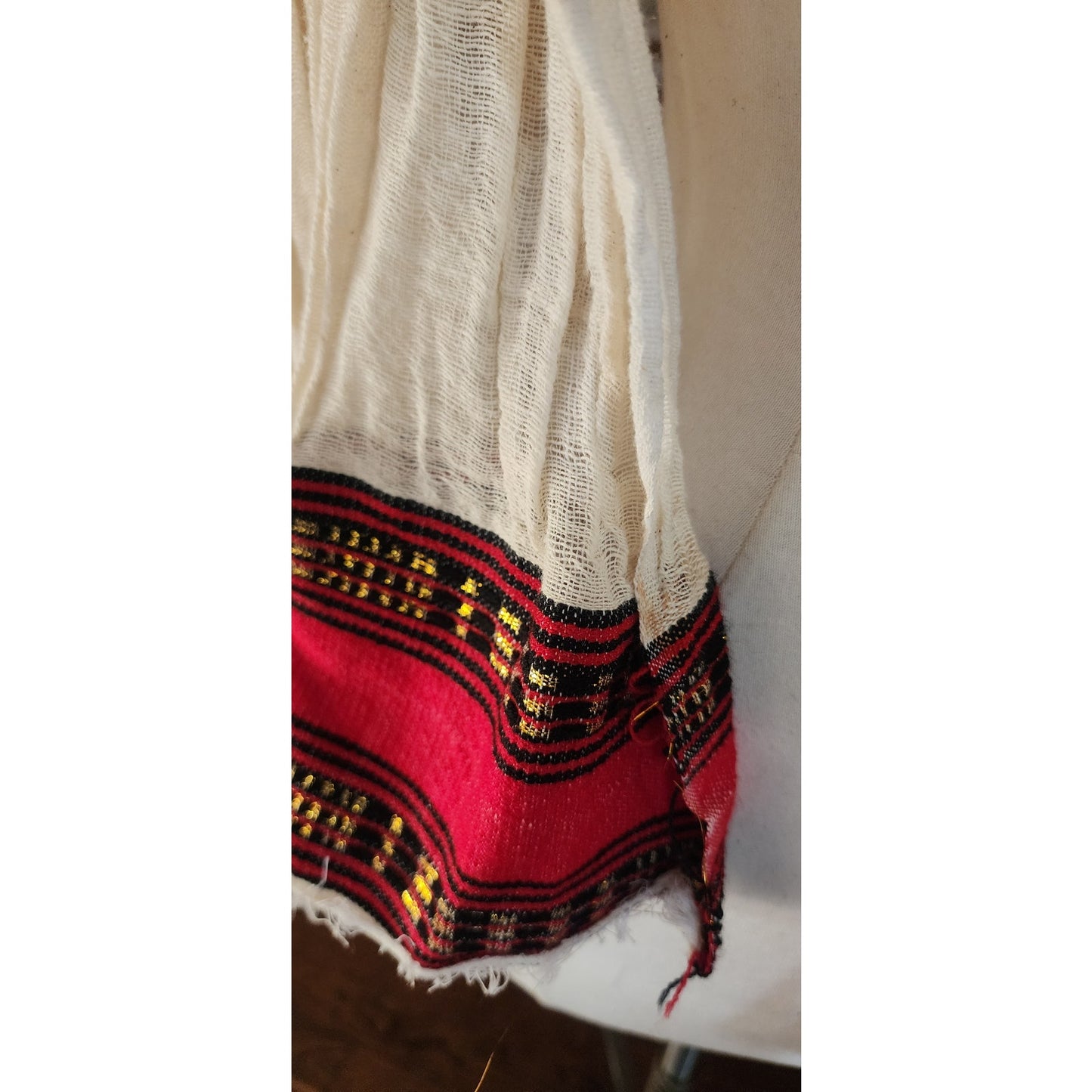 Vintage Handmade Ethiopian Eritrean Habesha Dress + Scarf Traditional Folk Ethnic Costume