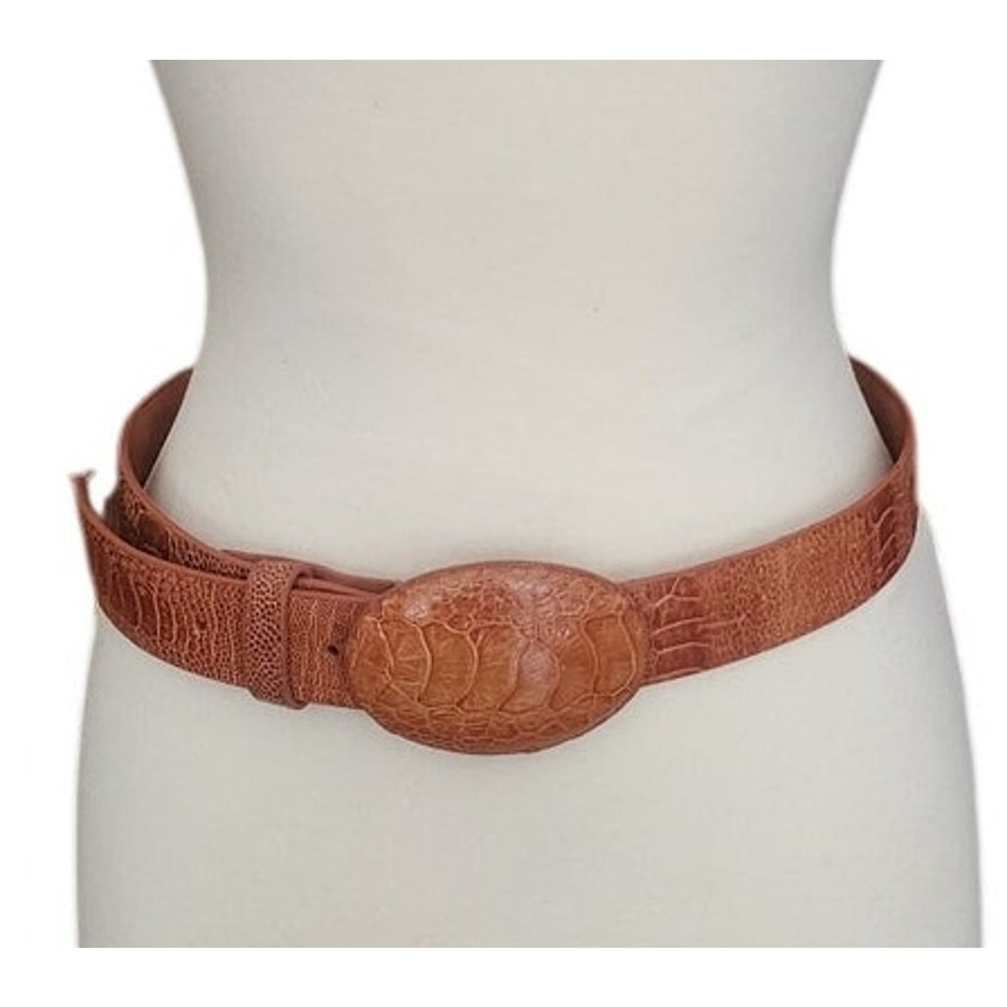 Vintage 2000s Alligator Leather Belt Unisex Los Altos Caiman Lizard Skin Country Western Oryx