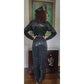 Vintage 1980s Black Sequined Evening Dress Oleg Cassini / M