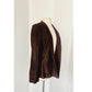 Vintage 2000s Eileen Fisher Blazer Goat Suede Chocolate Brown Open Front Jacket