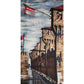 Vintage 40s Silk Scarf Italian Renaissance Painting Venice Port Ships Carpaccio Marshall Field