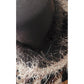 Vintage Y2K Oversized Hat Wide Brim Animal Print Feathers Handmade Chapeau Puccio