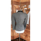 Vintage 80s GUY LAROCHE Gray Tweed Blazer Black Leather Collar / M