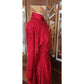 Vintage 1980s Emanuel Ungaro Dress Red Silk Paisley Print I Magnin Long Sleeve Scarf Sash Tie