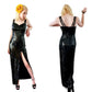 Vintage 90s Sequined Party Dress Black Sleeveless Niteline Della Roufagoli