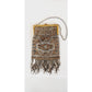 Edwardian Evening Bag Silver Gold Beading Fringe Dressy Purse