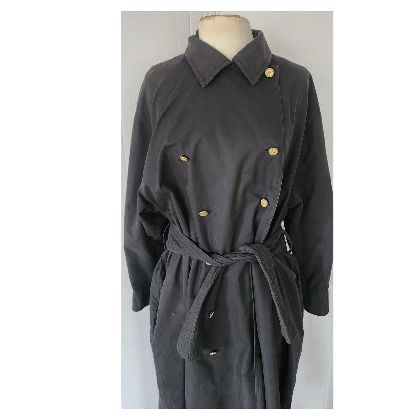 Vintage 80s Sonia Rykiel Coat Black Trench / Medium