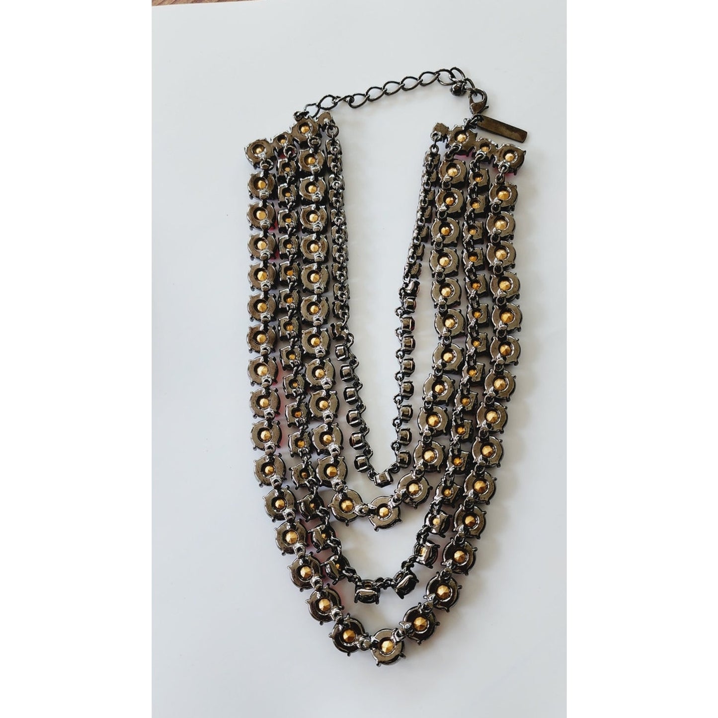 Vintage Oscar de La Renta Necklace Crystal Beads Red Purple  2000s Y2K