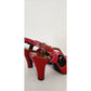 Vintage 40s Red Platform Heels Shoes Maryjane Sandals Frederic Originals 7