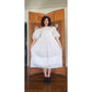 Vintage 80s Barboglio Neiman Marcus White Cotton Puff Sleeve Prairie Peasant Dress