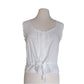 Vintage 1980s Laura Ashley Sleeveless Top White Cotton Eyelet Blouse Micro Polka Dot