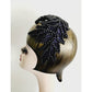 Vintage 50s Eggshell Style Hat Navy Blue Beaded Fascinator  Jeanette Gaffin