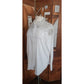Alice + Olivia White Shirt Embellished Silver Rhinestone Crystal Beads Long Sleeve Button Down