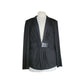 Vintage 2000s  Y2K Armani Blazer Gray Herrinbone Wool Fitted Jacket Buckle Closure
