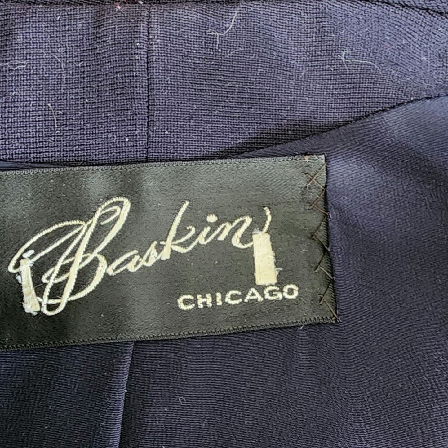 Vintage 50s Skirt Suit Navy Blue Baskin Chicago Styled by Rudy