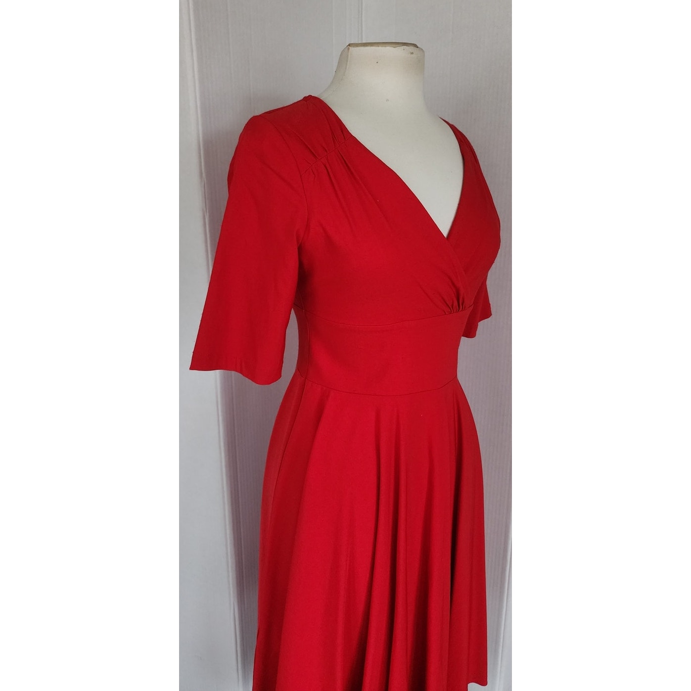 COLLECTIF Trixie Doll Swing Dress Retro Red 50s Style Rockabilly Dancing / M