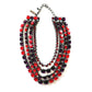 Vintage Oscar de La Renta Necklace Crystal Beads Red Purple  2000s Y2K