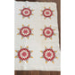 Antique American Quilt 1800s Star Of Bethlehem Cotton Turkey Red Cheddar Yellow on Ivory