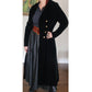Vintage 60s Black Velvet Opera Coat Double Breasted Gold Buttons