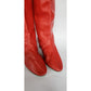 Red Leather Boots Ukrainian Choboty Traditional Dance Ethnic Folk Costume Ladies Size 41 / US 10