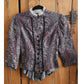 Vintage Neo-Edwardian Jacket Gray Mauve Paisley Print XS