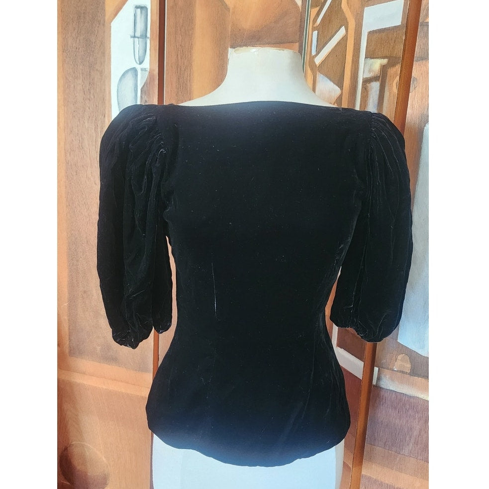 Vintage 1980s Oscar de la Renta Black Velvet Top Fuschia Pink Satin Maxi Skirt Set Miss O
