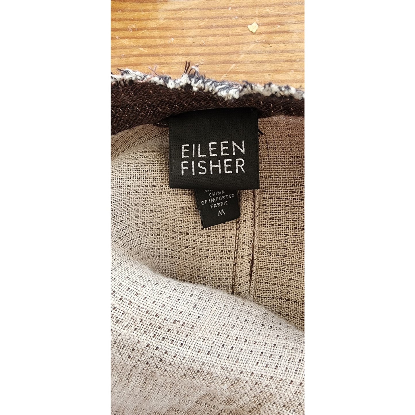 Vintage Y2K Eileen Fisher Brown Linen Jacket Raw Edge Button Down/ M