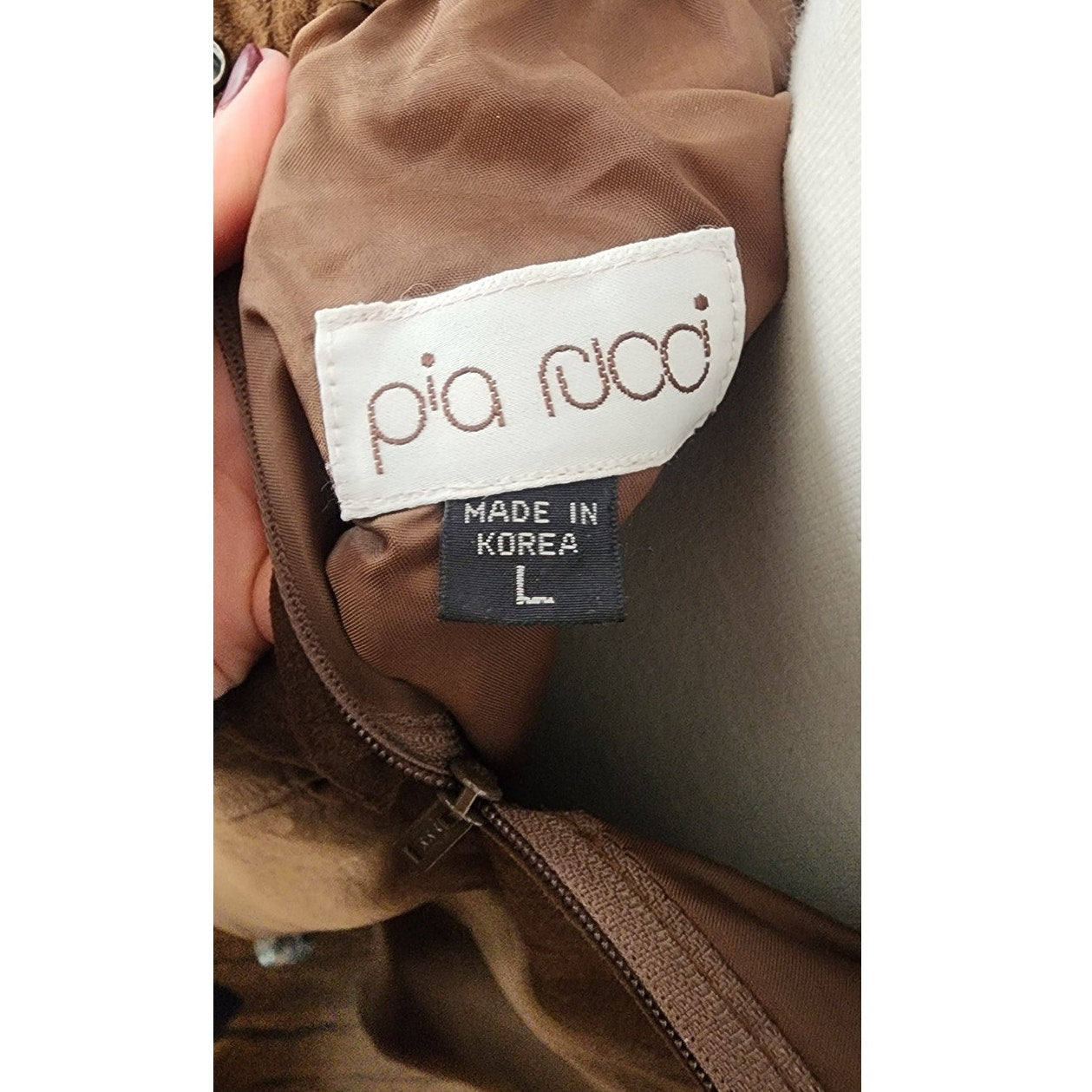 Vintage 70s Midi Skirt in Brown Suede Pia Rucci Large