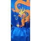 Vintage Chinese Dragon Robe Embroidered Blue Silk Esme
