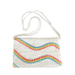 Vintage 70s Straw Shoulder Bag Rainbow Waves
