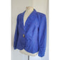 Vintage 2000s Escada Blue Blazer Printed Silk Agate Stone Button / L