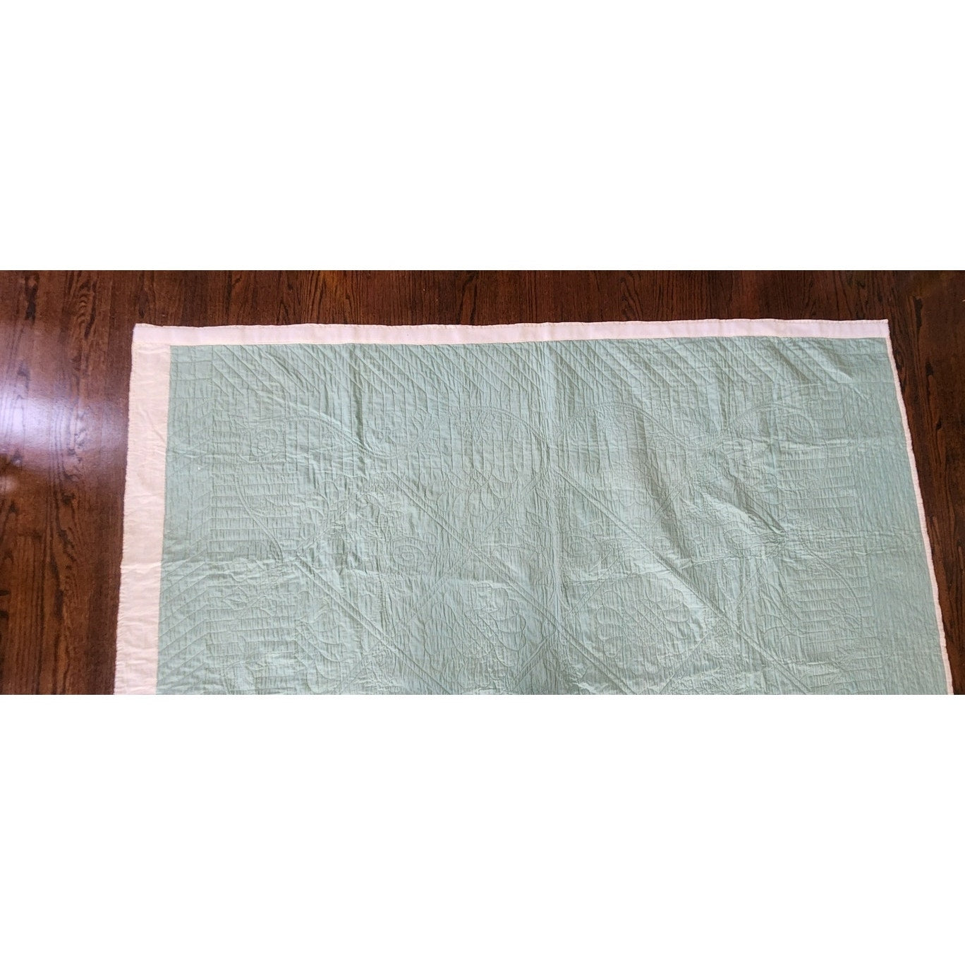 Vintage 30s 40s Quilt Appliqué Floral Bouquet with Swag Border Cheddar Cotton