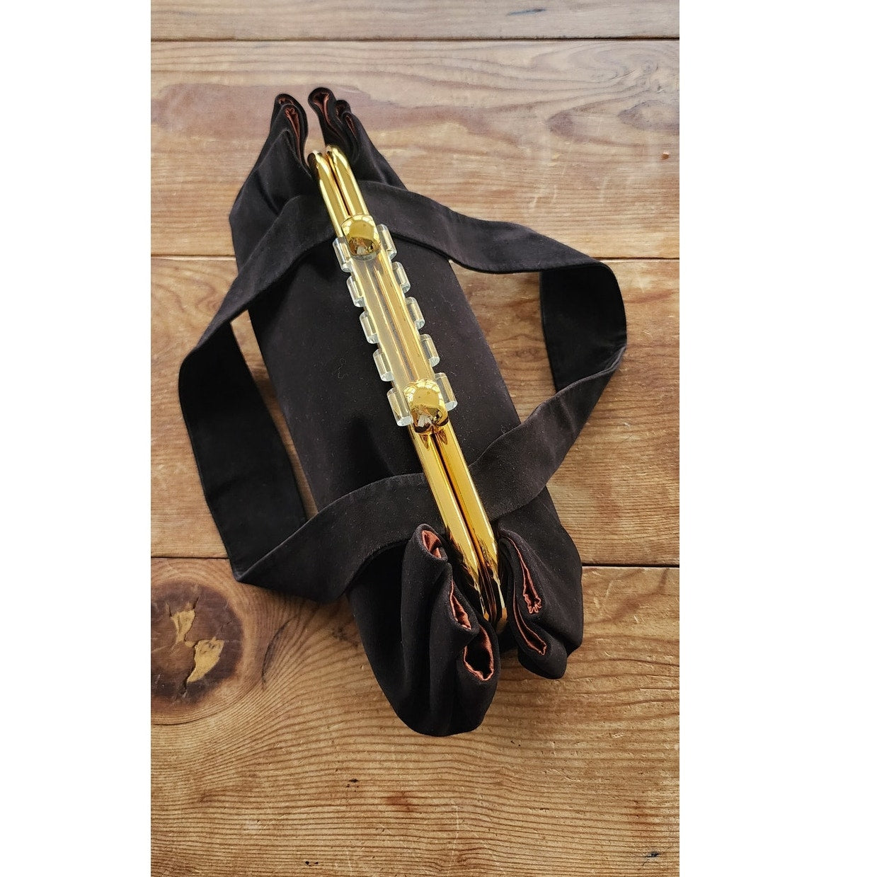 40s Handbag Brown Suede Lucite Clasp Art Deco Koret