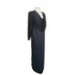 Vintage 1980s Oscar de la Renta Evening Dress Black Liquid Jersey Rhinestones Cowl Neck M