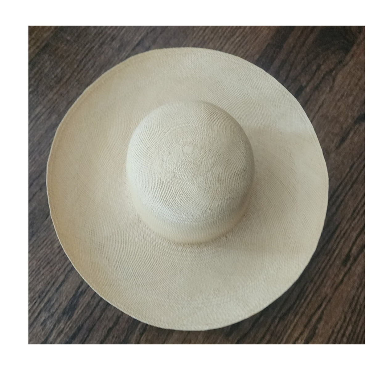 Vintage 1990s Brooks Brothers Panama Hat Handwoven Beige Cream Straw Summer Sun